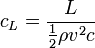 c_L={L \over \frac{1}{2}\rho v^2c}