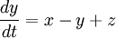 \frac{dy}{dt}=x-y+z